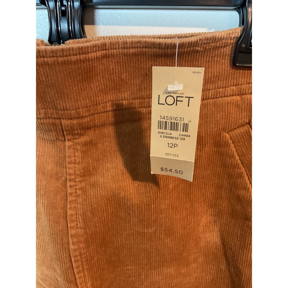 ANN TAYLOR LOFT Petites Brown Corduroy Mini Skirt Size 12P - Picture 3 of 7